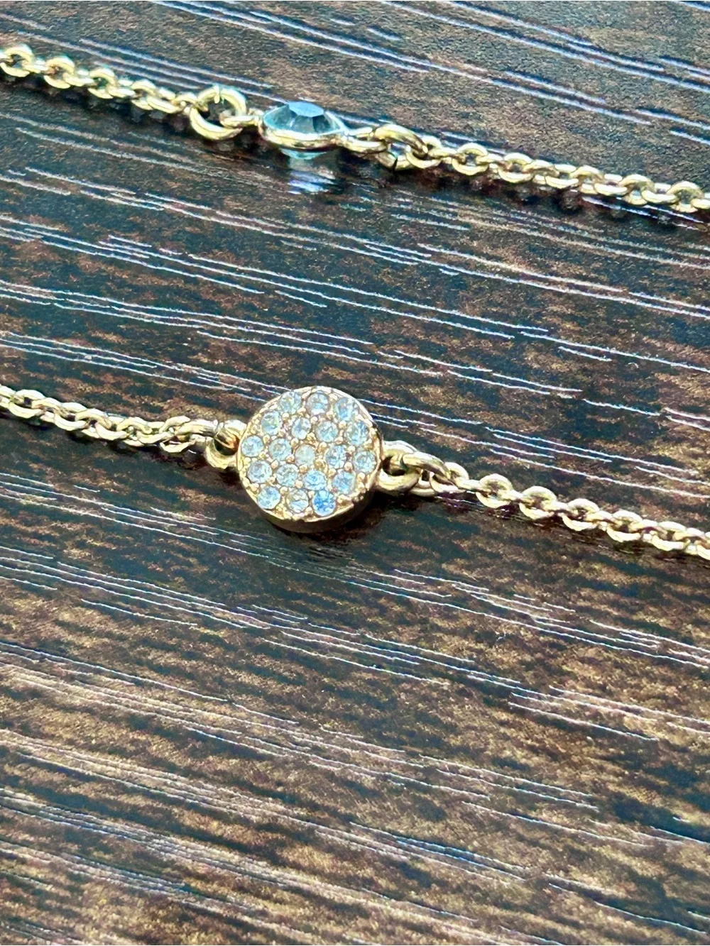 Kate Spade Cluster Gold Crystal Station and Pave 16” Necklace - Picture 8 of 10